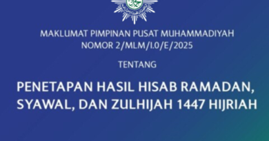 Maklumat PP Muhammadiyah Tentang Penetapan Hasil Hisab Ramadan, Syawal, dan Zulhijah 1447 H
